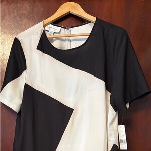 Donna Morgan Black and White Short Sleeve Dress